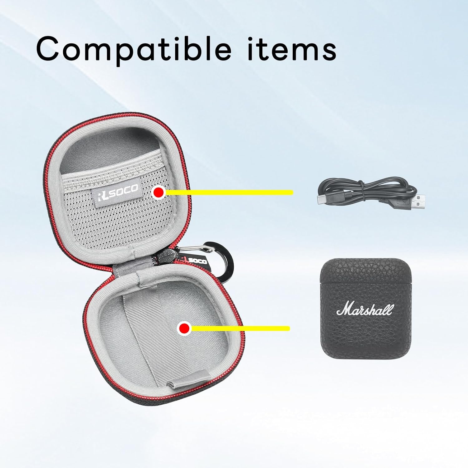 RLSOCO Carrying Case for Marshall Minor IV True Wireless Headphone (Case Only) image 4