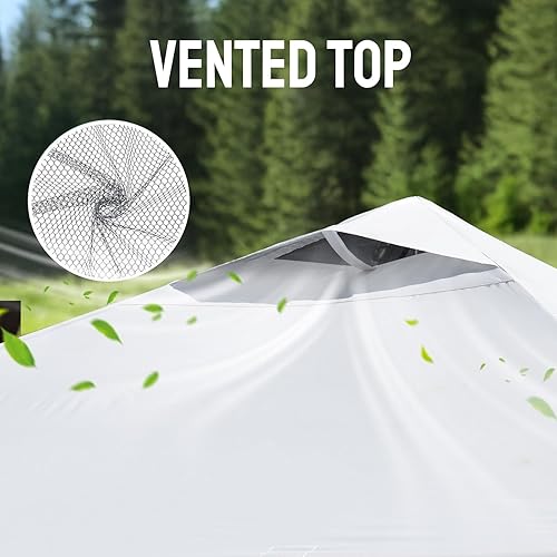Miniatura 7 de Crown Shades Altura ajustable al instante, Toldo emergente de 10x10 pies - Tienda de campaña de playa con configuración de un solo toque - Fácil