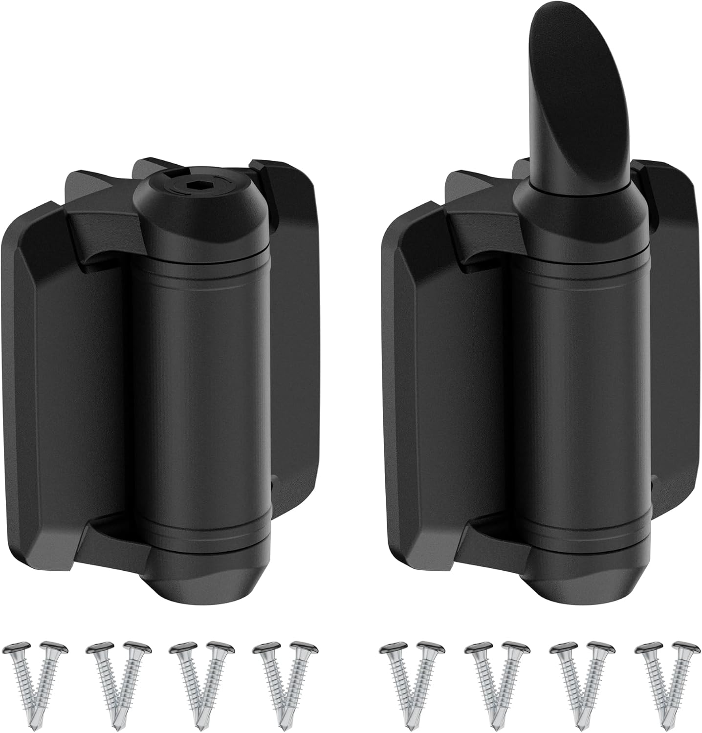 Adjustable Self Closing Gate Hinges, Heavy Duty Gate Hinges Pool Safety Hinge with Safety Cap, Tension Spring Door Hinges, Fence Hinges for Outdoor Gates, Metal Gate,Vinyl Gates, 2 Pack