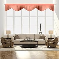 Vista 26 de Cenefas de Cortina Beige para Sala de Estar - Cenefa con Bolsillo para Varilla para Cubiertas de Ventana, Cortinas de Ventana para Dormitorio