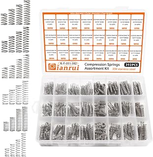 Dianrui 392PCS Stainless Steel Compression Springs Kit - 24 Sizes Assortment for DIY Repairs, Mechanical Projects & Crafts