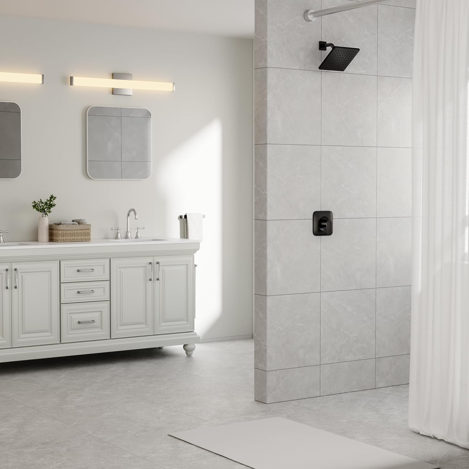 T2471BL Genta LX Valve Trim Kit, Matte Black Shower Trim Kit Shower Handle, Compatible with Moen 2510 Valve