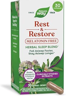 Nature’s Way Melatonin-Free Rest & Restore Sleep Supplement, Vegan