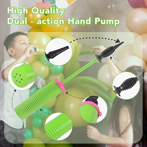 Miniatura 4 de Bomba de globo de mano bidireccional de doble acción inflador de globo de bombeo para globo de látex de aluminio