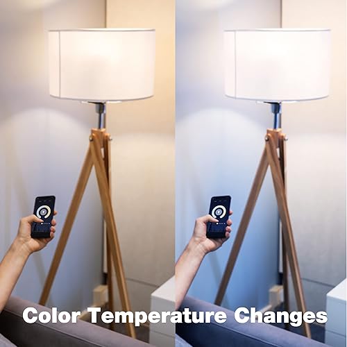 Miniatura 8 de Bombillas LED inteligentes que cambian de color que funcionan con Alexa y Google Home por Smart Life APP 9 W base E26 A19 paquete de 4