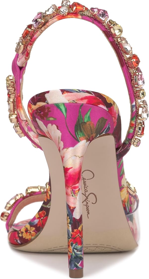 Jessica Simpson Women's Jaycin Embellished Heeled Sandal, Pink Combo, 9 by Jessica Simpson - Used condition - CA$87.33