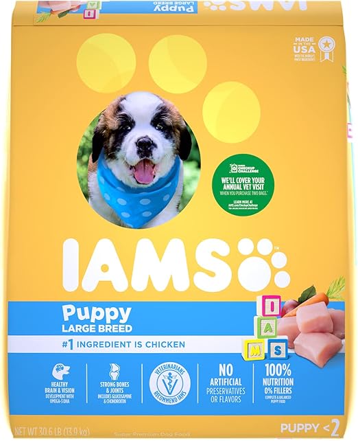 IAMS Puppy Large Breed Dry Dog Food Chicken and Whole Grains Recipe