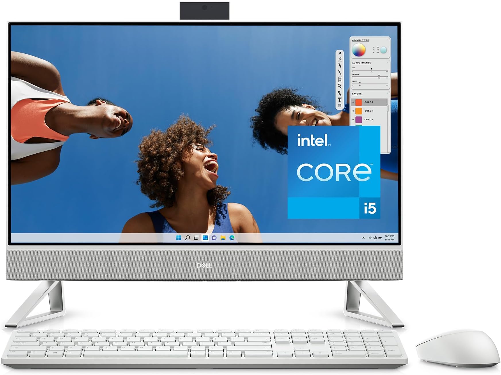 Dell Inspiron 24 5430 All-in-One Desktop 23.8" FHD Non-Touch Display with IR Webcam, Intel Core i5-1334U, 8 GB RAM, 512 GB SSD, Intel Graphics, Windows 11 Home, English-UK Qwerty Keyboard and Mouse