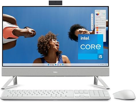 Dell Inspiron 24 5430 All-in-One Desktop 23.8" FHD Non-Touch Display with IR Webcam, Intel Core i5-1334U, 8 GB RAM, 512 GB SSD, Intel Graphics, Windows 11 Home, English-UK Qwerty Keyboard and Mouse