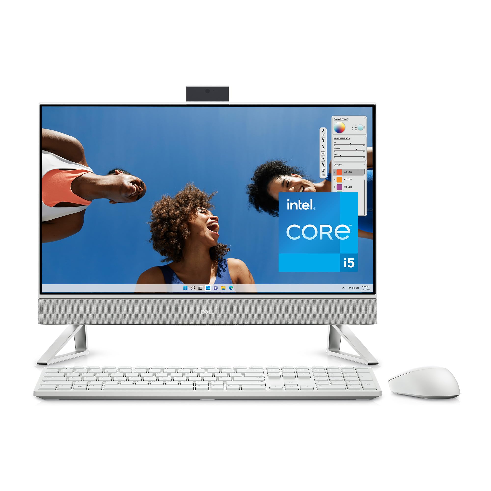 Dell Inspiron 24 5430 All-in-One Desktop 23.8" FHD Non-Touch Display with IR Webcam, Intel Core i5-1334U, 8 GB RAM, 512 GB SSD, Intel Graphics, Windows 11 Home, English-UK Qwerty Keyboard and Mouse