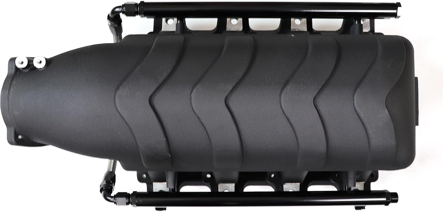 300-123 EFI LS Hi-Ram Intake Manifold Cathedral Port Head 102mm bore Compatible with GM Chevy LS1/LS2/LS6 1997-2007 350/5.7L 364/6.0L V8 Race/Track Only 3500–8000 RPM Black