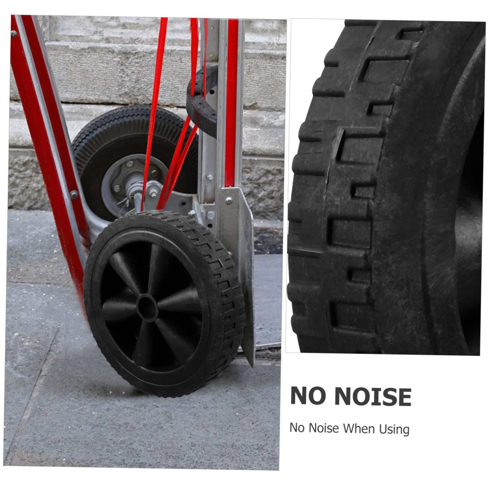 ULTECHNOVO 2 Ruote di Ricambio in Gomma e Plastica per Carrello e Barbecue, Resistenti All’usura, Nere, Silenziose, 2 Pezzi