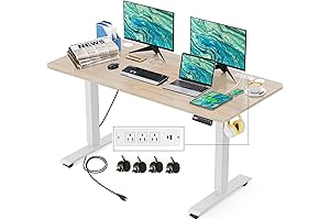 Electric Standing Desk 55" x 24" Sit Stand Desk with Charging Station,...