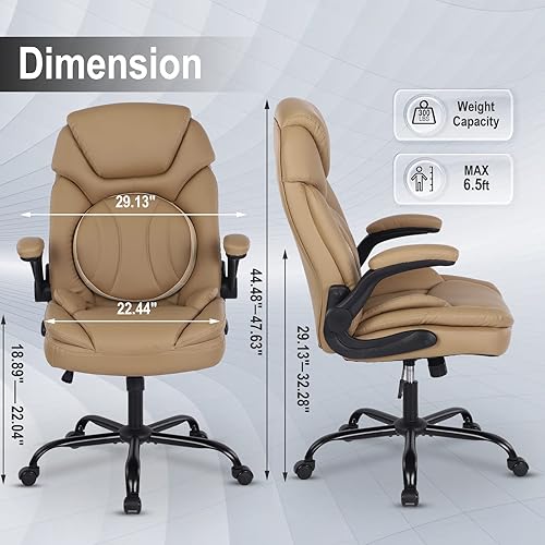 Miniatura 5 de Comermax Sillas ergonómicas ejecutivas de oficina con soporte lumbar ajustable, mecedora de 90-120, sillas de escritorio giratorias con reposabrazos