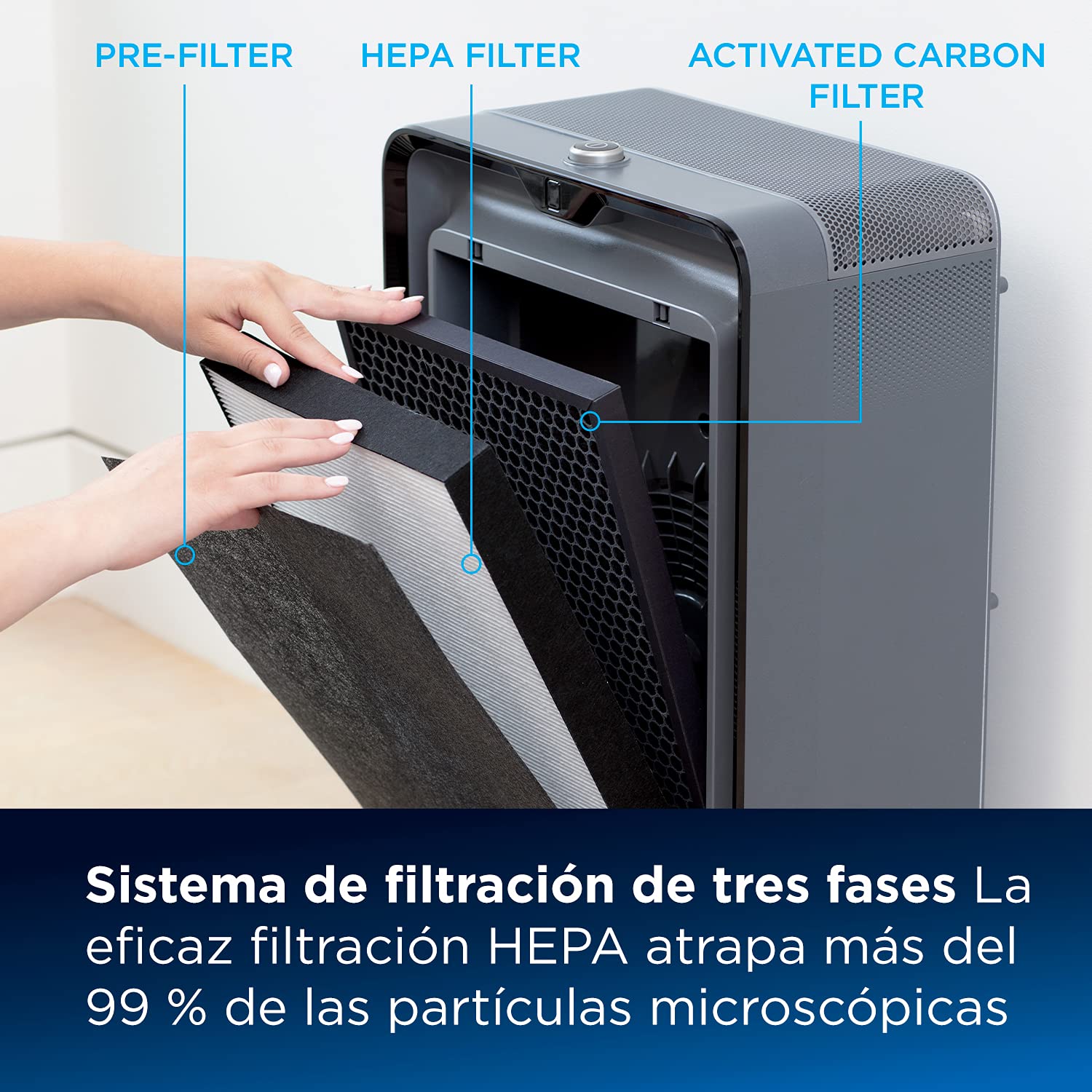 AirCare220 de BISSELL | DETECTA Y LIMPIA LOS CONTAMINANTES Y OLORES DOMÉSTICOS | Purificador de aire | 3001N