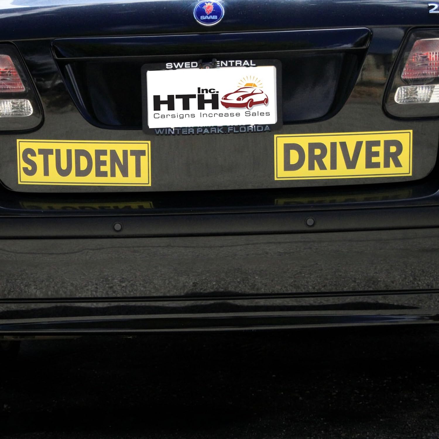 Student & Driver Magnetic Car Sticker (10 x 4 Inches, Bright Yellow) image 2