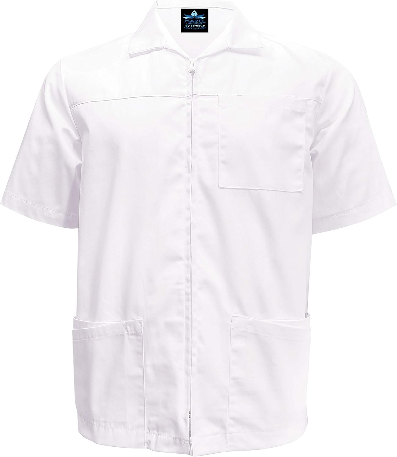 MAZEL UNIFORMS Mens Zippered Short Sleeve Work Shirt and Scrub TOP : Clothing, Shoes & Jewelry