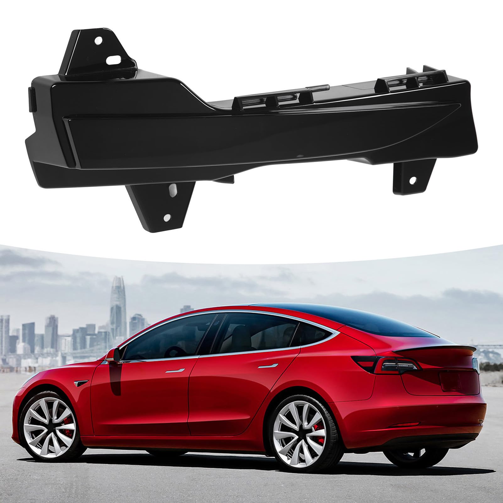 Aqxreight Front Right Fog Light Cover, Front Bumper Fog Lights Trim Insert 1490023 00A Shockproof Replacement for Model Y 3 2017 To 2021