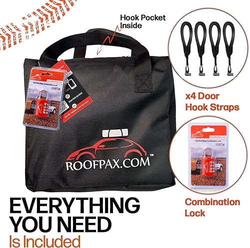 Miniatura 6 de RoofPax Bolsa de transporte de carga extra impermeable para techo de 15 cft, doble cremallera resistente a la intemperie, alfombrilla integrada, 10