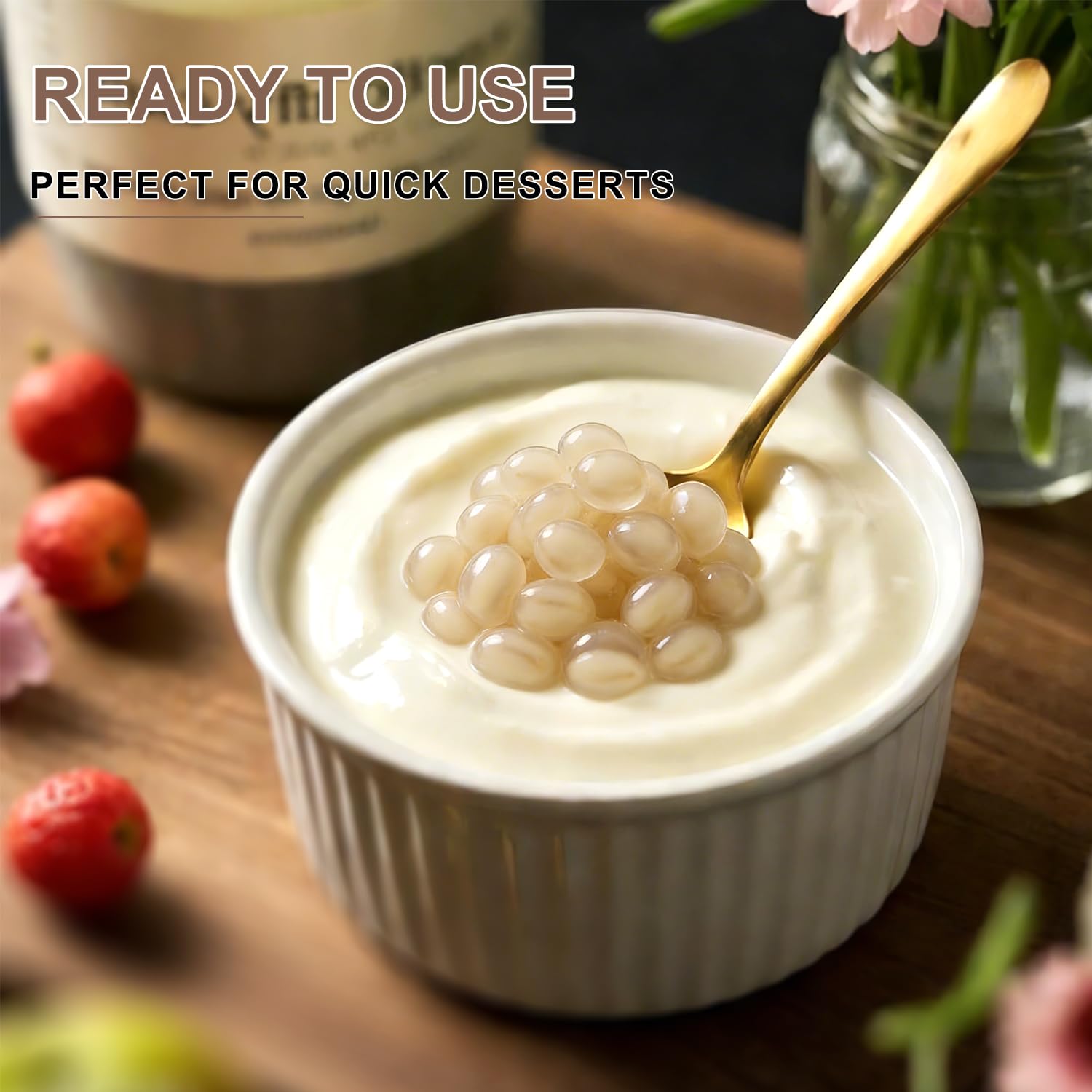 T&Tea Oat-Inspired Vegan Pulp Popping Boba Pearls, 1.87 LB, No Added Sugar，Grain-Infused Bursting Boba with Real Oat Pulp, Layered Chewy Texture for Bubble Tea, Milk Tea, Smoothies, Desserts