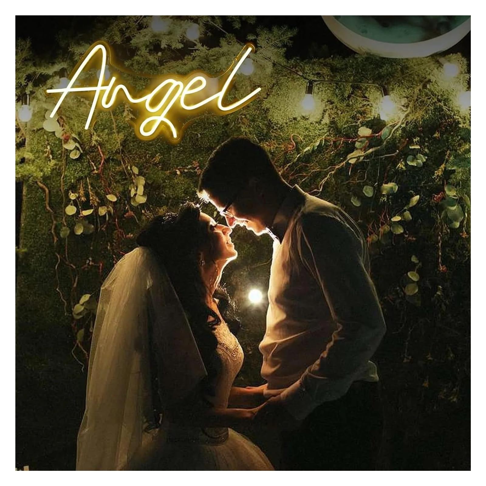 Insegna al Neon Angel Insegna Al Neon Lettere Luce Dimmerabile Per Bambini Camera Da Letto Asilo Nido Chiesa Festa Di Compleanno Decorazione Da Parete 42.5cmx19cm