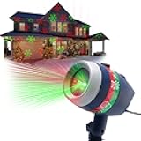 Star Shower Spectacular Christmas Laser Light Show, AS SEEN ON TV, 8 Holiday Images, Projects & Covers Up to 3200 sq ft, Decorate in Seconds, Includes Lawn Stake, Green, Red or Red & Green Lasers