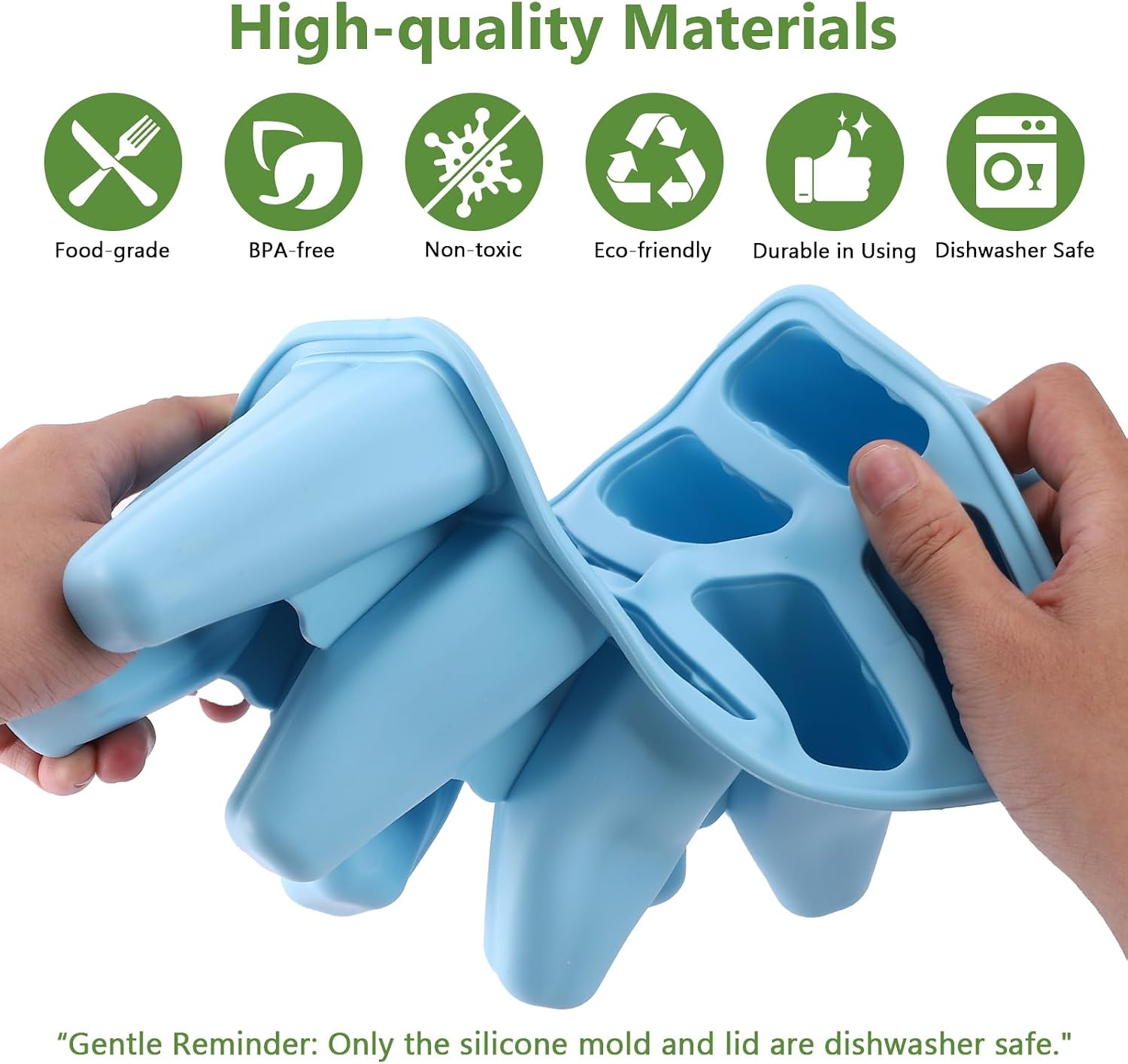 10-Count Popsicle Mold with 200 Sticks, 200 Bags, 10 Reusable Sticks