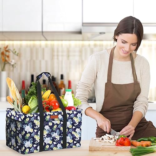 Miniatura 7 de Bolsa de playa grande bolsa de mano grande bolsas de comestibles reutilizables bolsa de mano plegable con asas