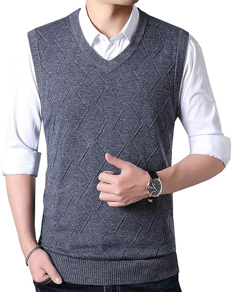 Amazon Sweet Bell ニットベスト メンズ ベスト ニット ジレ カジュアル ビジネス スクール Vネック 丸首 U1d236 p75c ベスト 通販
