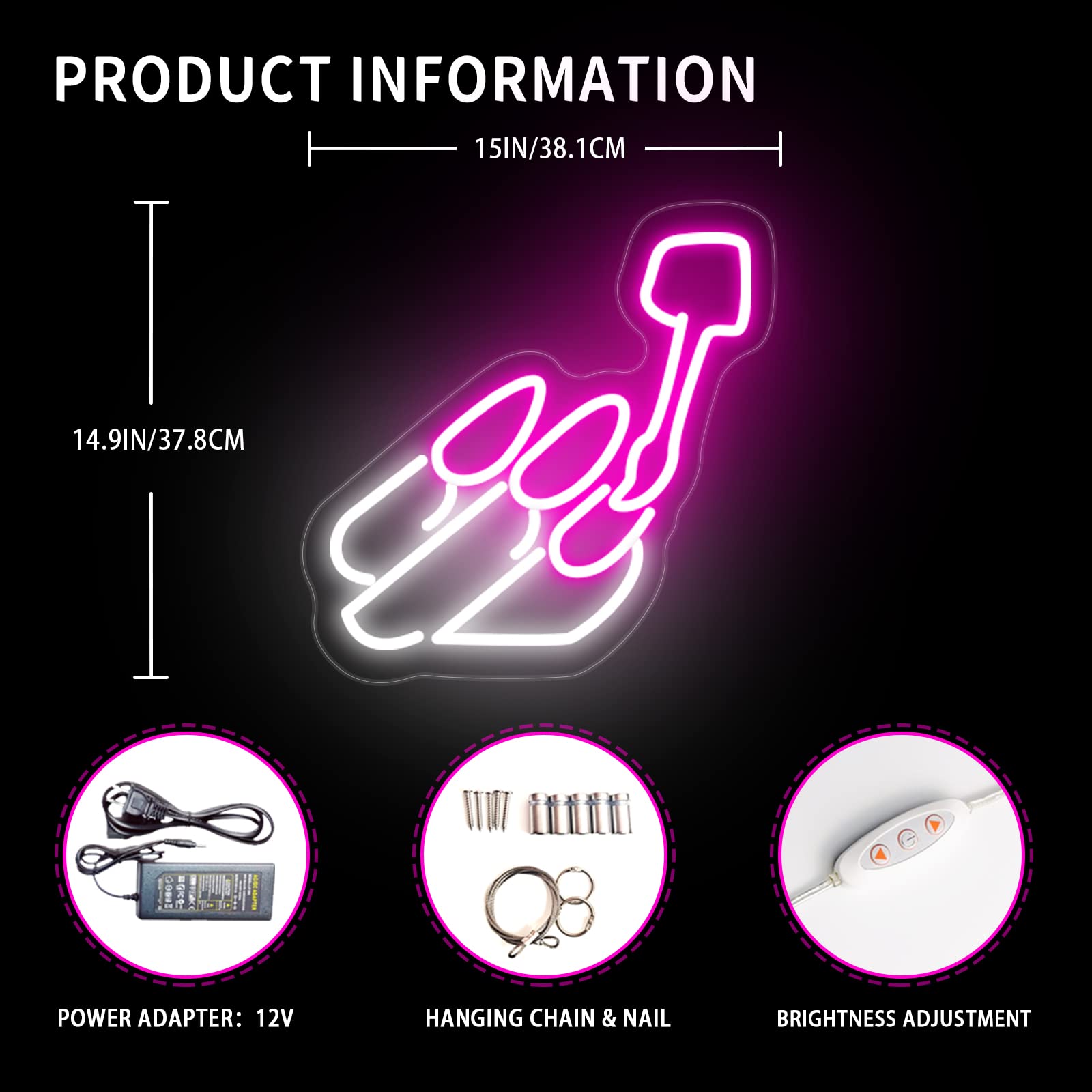 LED Neon-Schild „Nagellack“: Deko-Leuchte Für Nagelstudio & Wohnung, Mit USB-Anschluss & Helligkeitsregler – Perfektes Geschenk Für Beauty-Fans