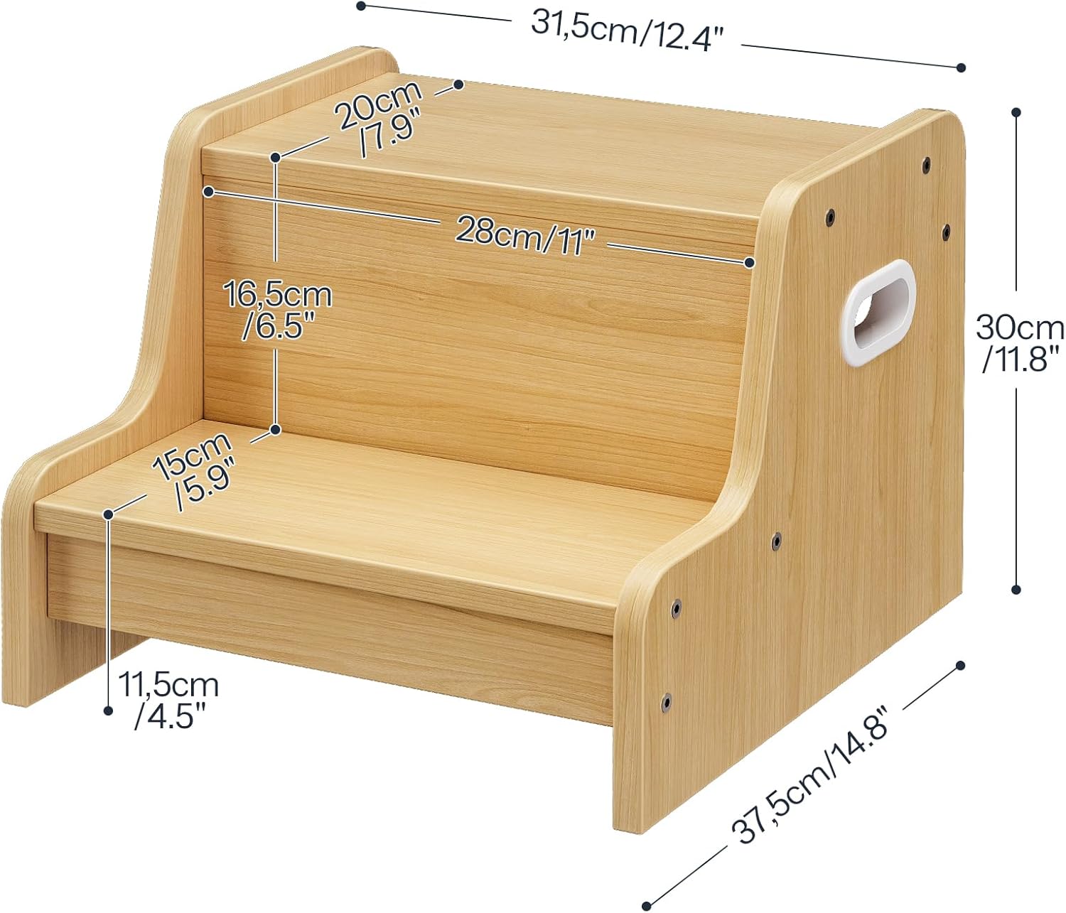 HOOBRO Step Stool and Weaning Table and Chair Set Bundle, Two Step Toddler's Stool, Baby Table for Living Room, Play Room, and Kindergarten, NL01JD01-WN03KT01