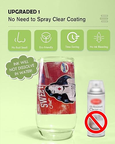 Miniatura 3 de Koala - Papel adhesivo transparente para tobogán acuático sin pulverización, 20 hojas y blanco sin pulverización, para impresora de inyección de