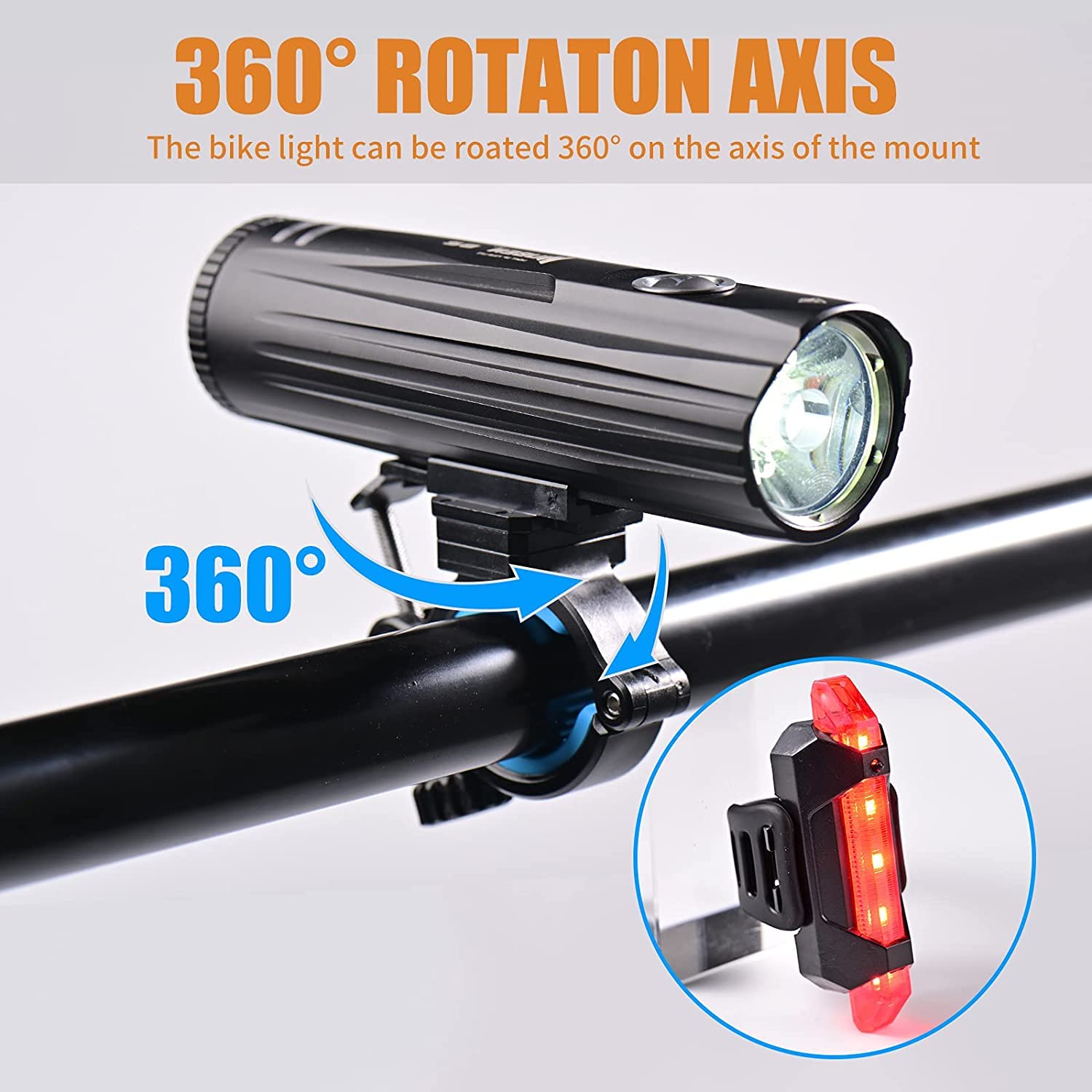 WUBEN B2 Flashlight Rechargeable 1300 Lumen, Bike Lights USB-C