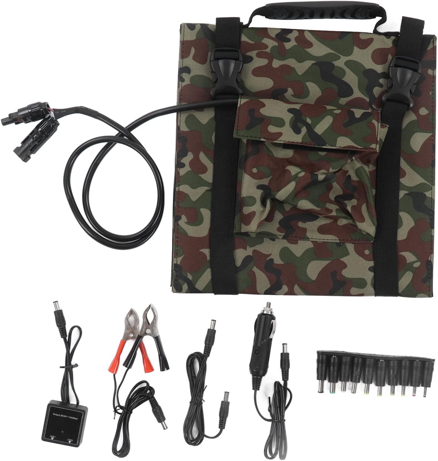 Camo Foldable Photo voltaic Panel 18V 36W, Moveable Monocrystalline Silicon Photo voltaic Panel Charger for RVs, Inexperienced Power Saving System with USB DC Outputs, Supreme for Out of doors Use