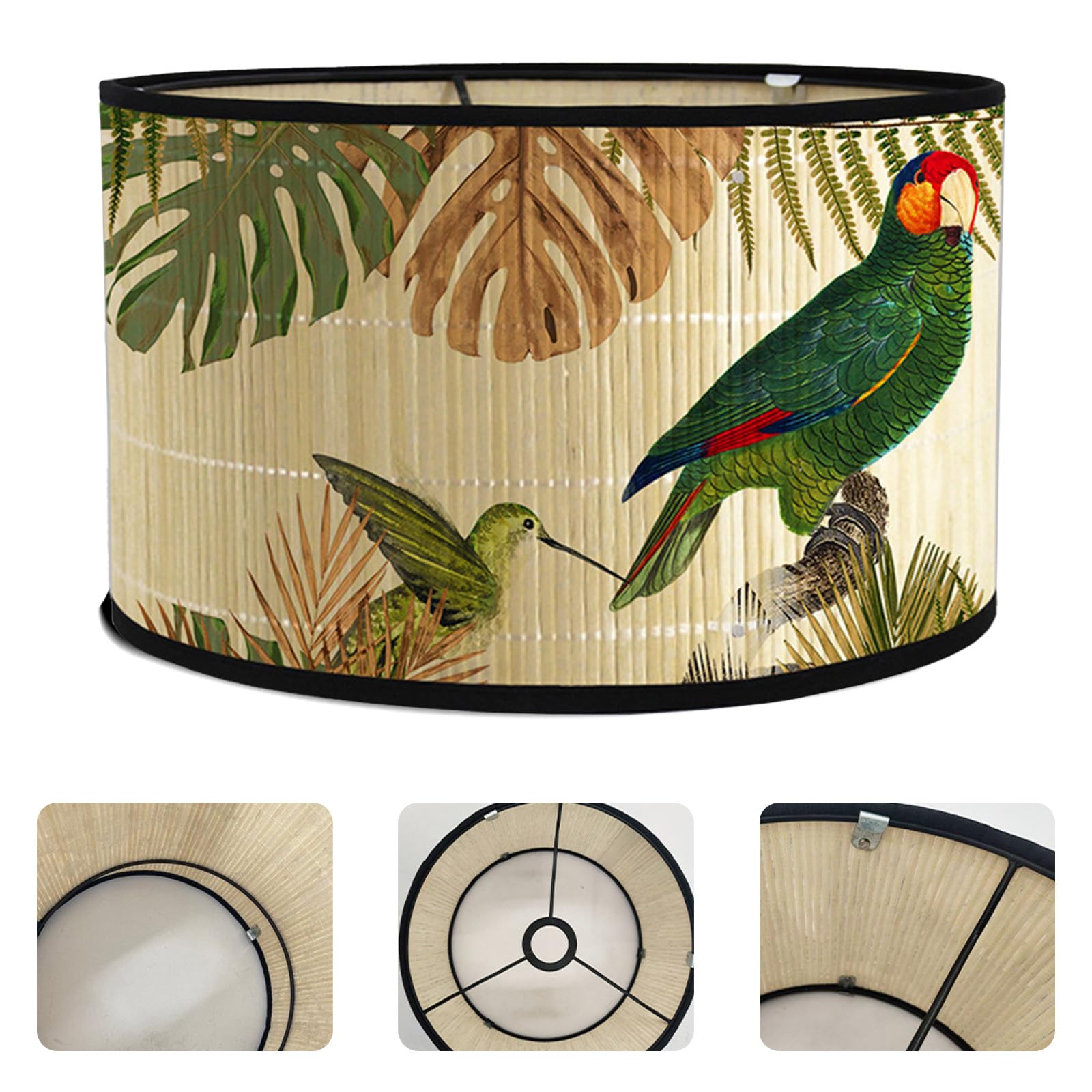 Klosz de lino para lámpara, abażur hecho a mano para lámpara de pie, lámpara colgante y lámpara de mesa, casquillo E27, luz antideslumbrante, Ø 30 cm x alt. 20 cm (color F)
