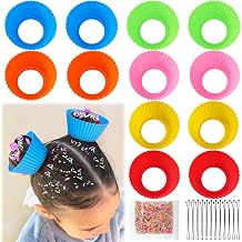 XANGNIER Hair Accessories Kits for Girls,Women,Kids,12 Pcs Cupcake Liners Hair Accessories Decorations for Crazy Day with 12 Clips and Silicone Decorative Granules