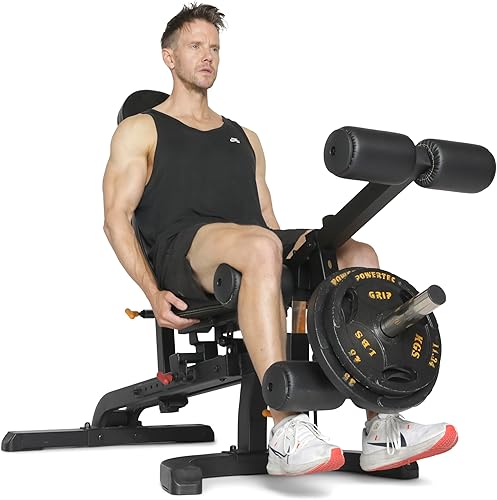 Miniatura 2 de Powertec Rizo de levantamiento de piernas de fitness, accesorio de extensión de piernas para equipo de ejercicio de banco de trabajo, 200 libras,
