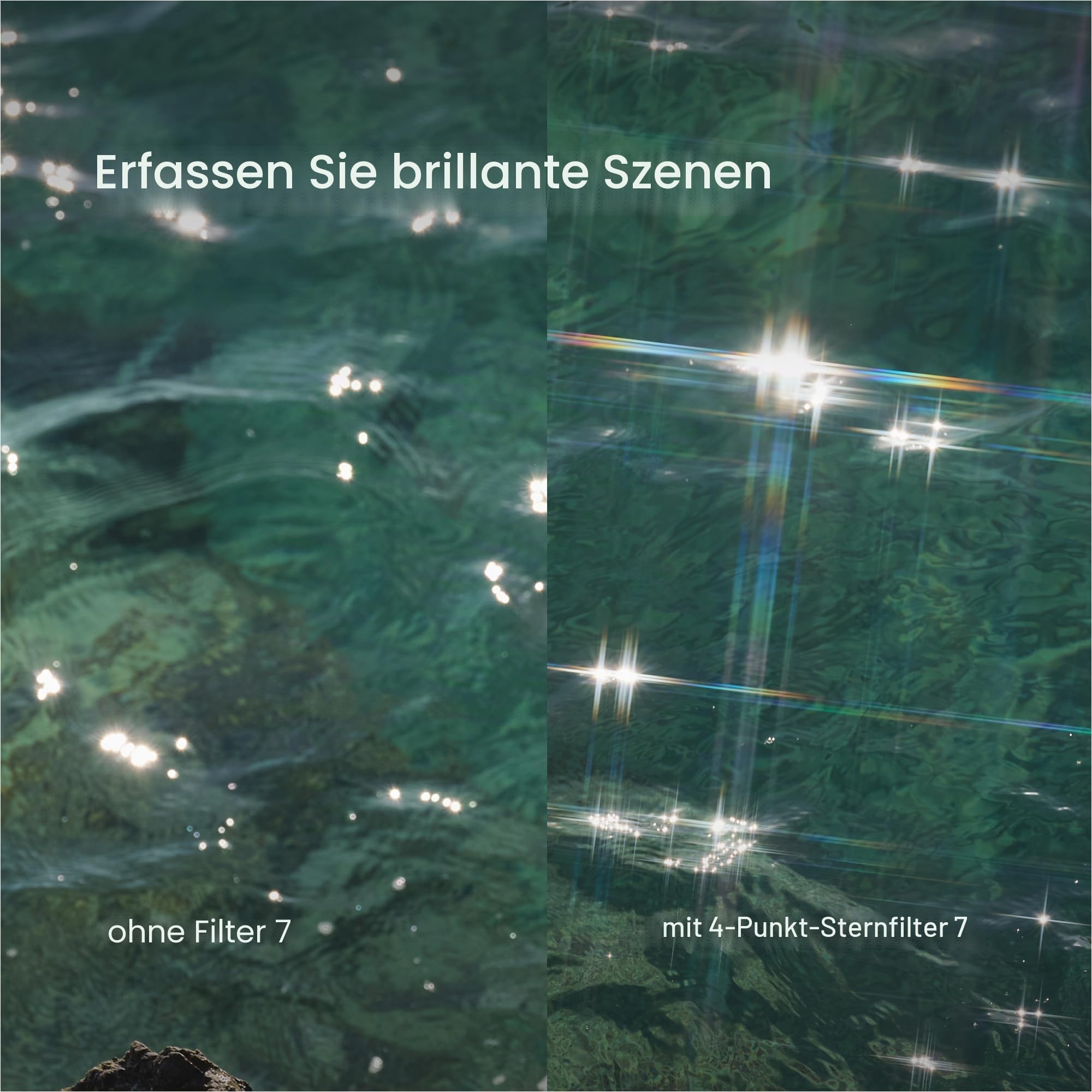 Urth 58 mm 3-in-1 Star Lens Filter Kit 4,6,8-Punkte — Stellar Filterset, Starburst-Effekte, mehrlagig nanobeschichtete Kamerafilter für optimierte filmische Fotografie