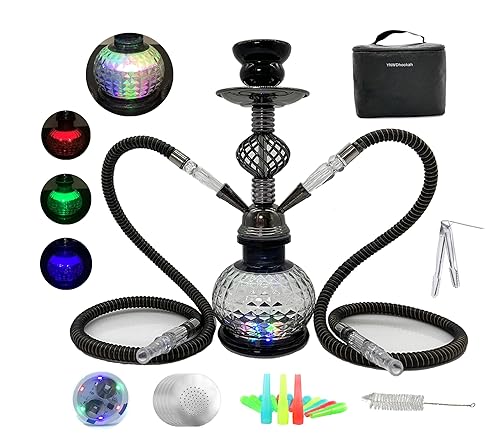 Hookah Set 12.6" 2 Hose Deluxe With LED Light Portable