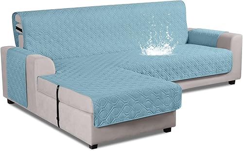 Miniatura 8 de VANSOFY Fundas de sofá modulares mejoradas, 100 % impermeables, en forma de L, reversible, para sofá seccional, funda protectora para mascotas, Gris