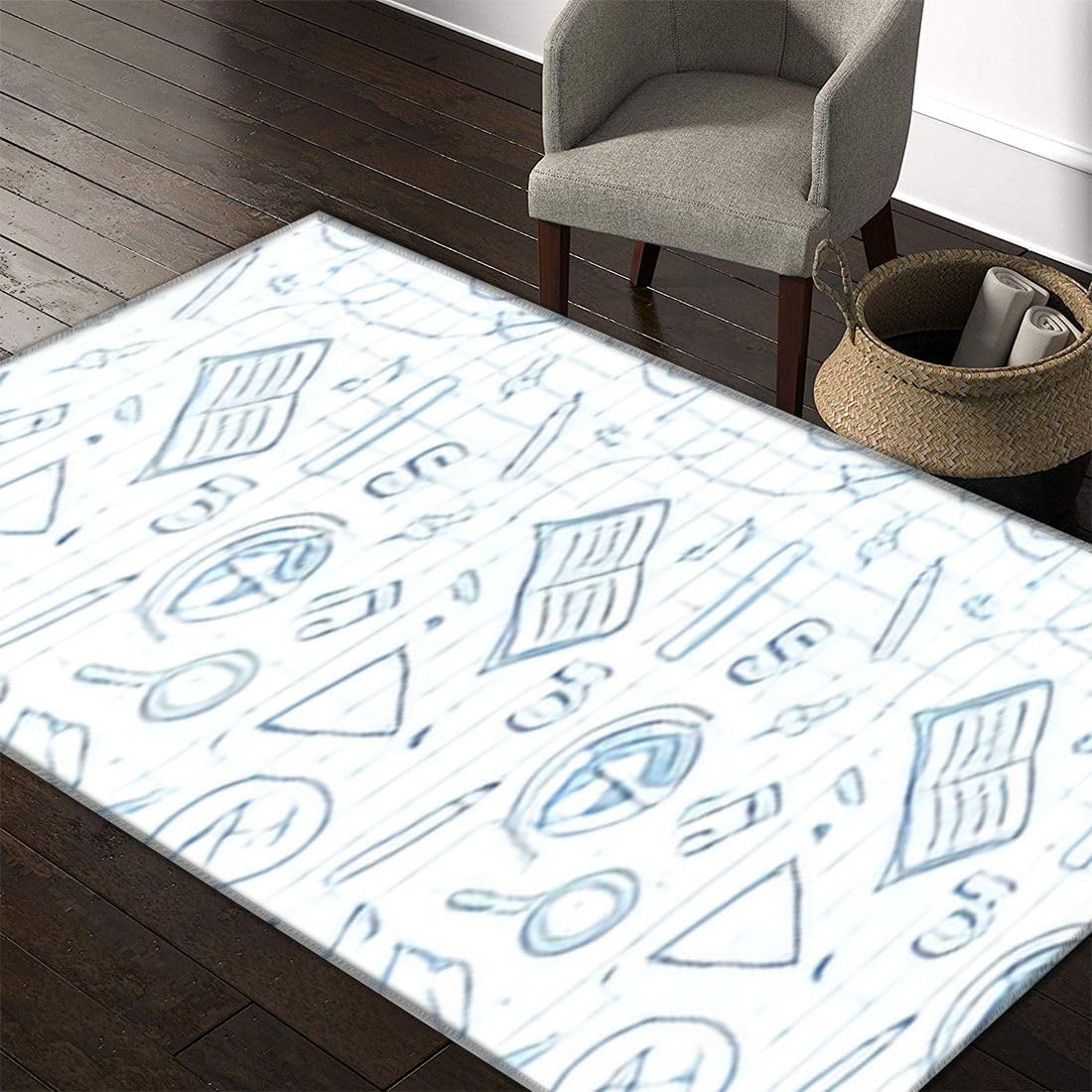 Amazon.com: Area Rug School Seamless Background Education Science Pen ...