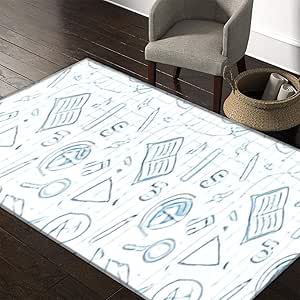 Amazon.com: Area Rug School Seamless Background Education Science Pen ...