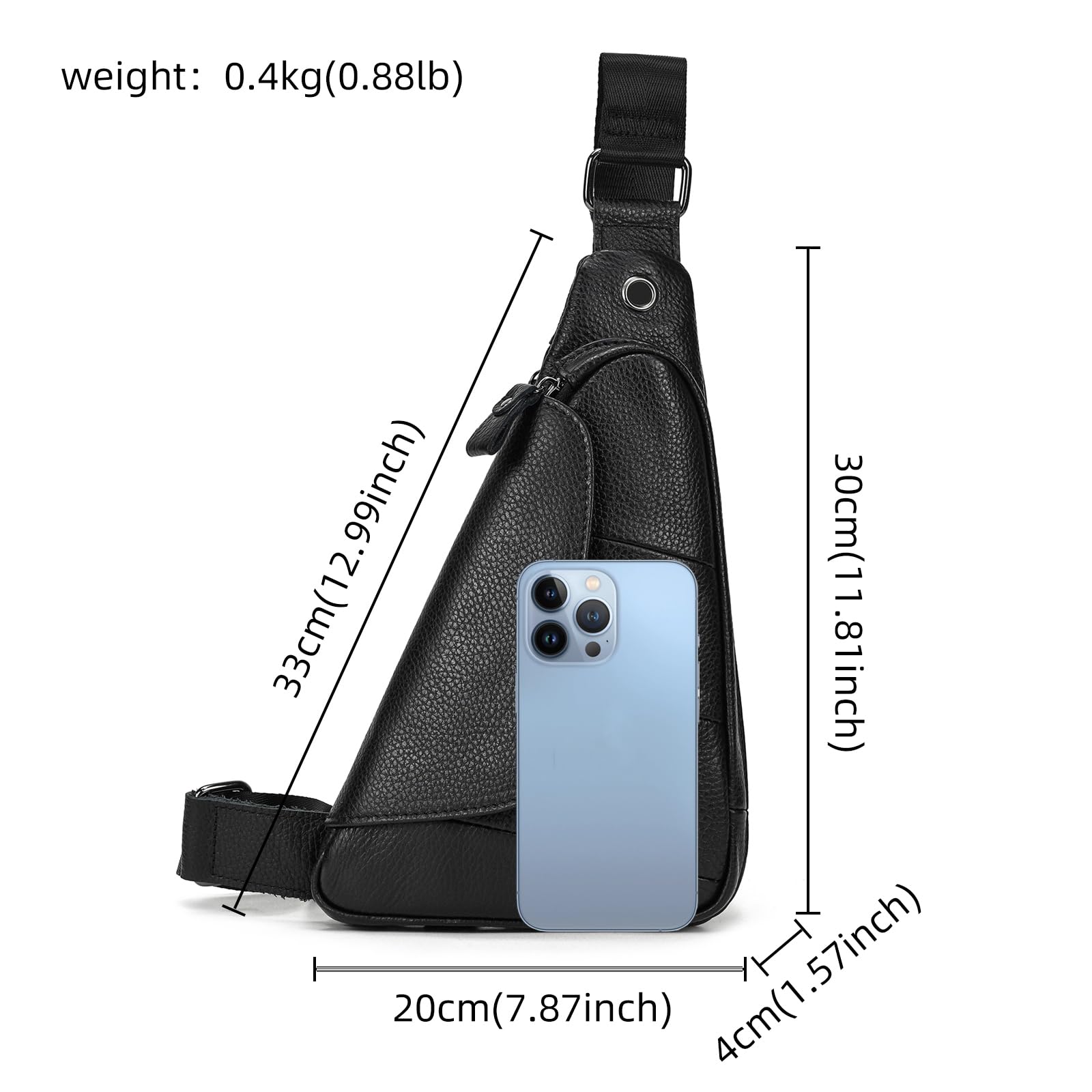 Borsello Uomo Tracolla Pelle Monospalla Antifurto Borsa a Tracolla a Triangolo Sling Bag business crossbody Casual Borsa a Spalla leggera per Viaggi Ciclismo