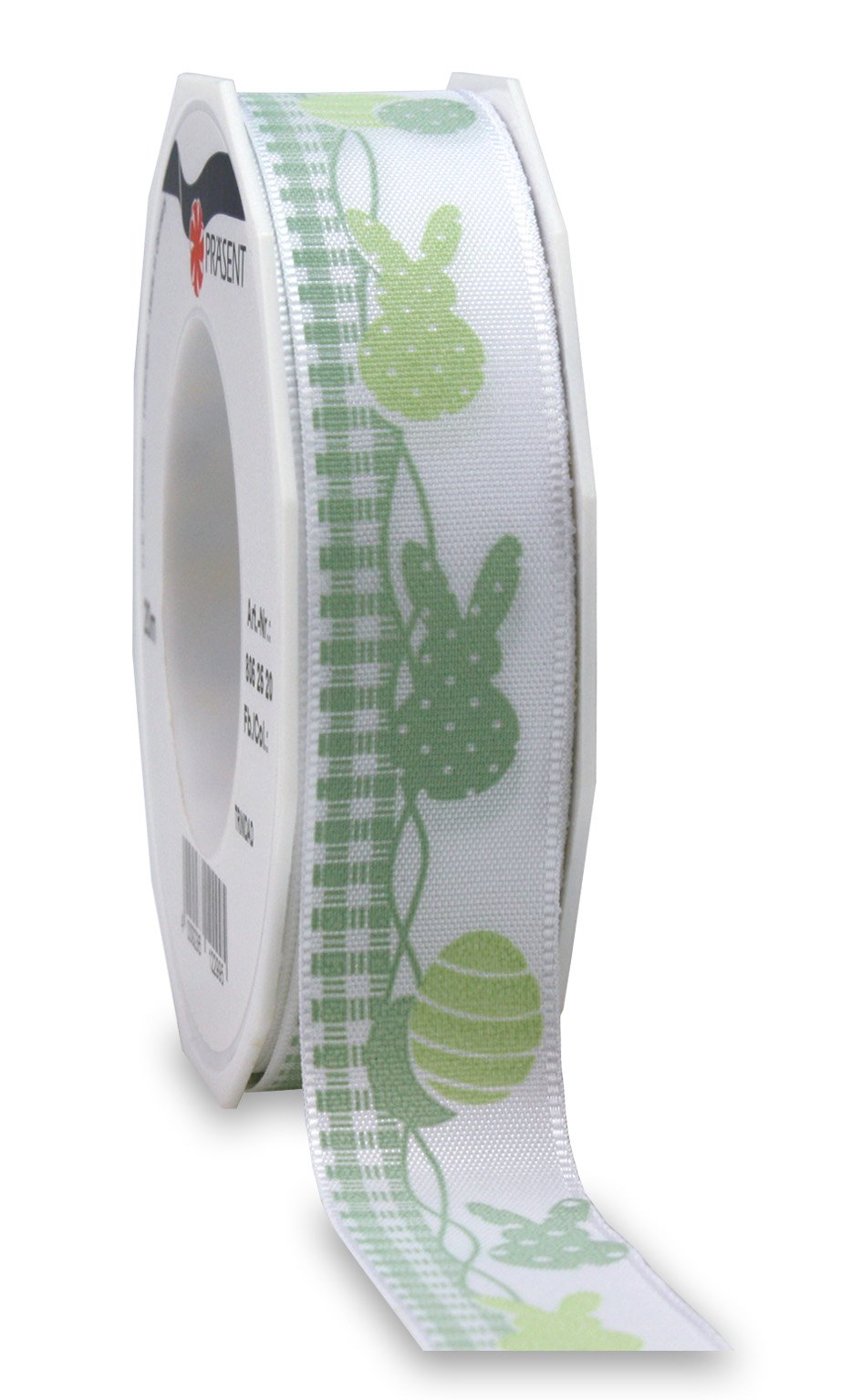 Präsent - Eindhoven Printed Ribbon Old Green 20-m-Roll 25 mm width