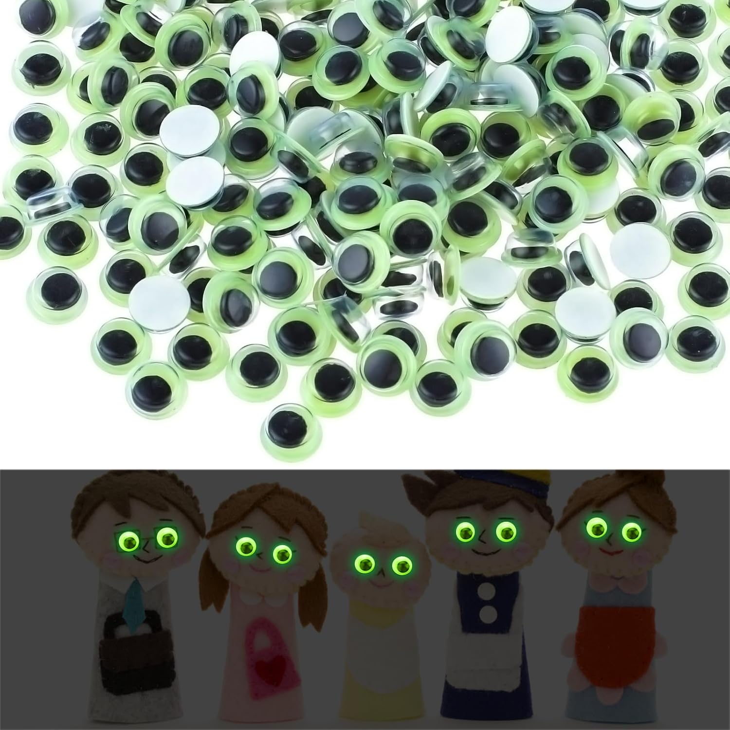 300 Pcs Wiggle Googly Eyes Sticky Googly Eyes Googly Wiggle Eyes (8mm)