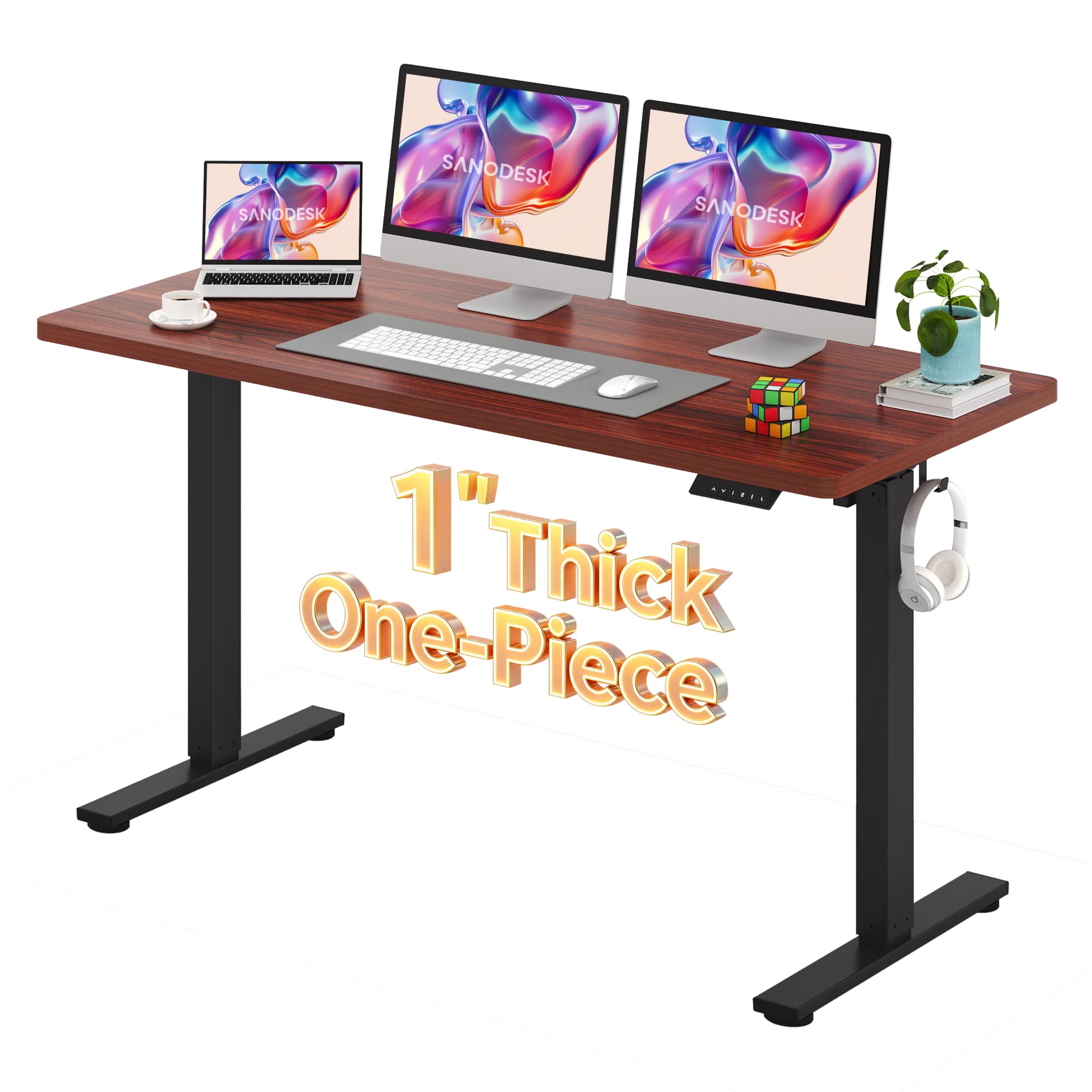 SANODESK One-Piece 1'' Thick Height Adjustable Standing Desk 60''x24''