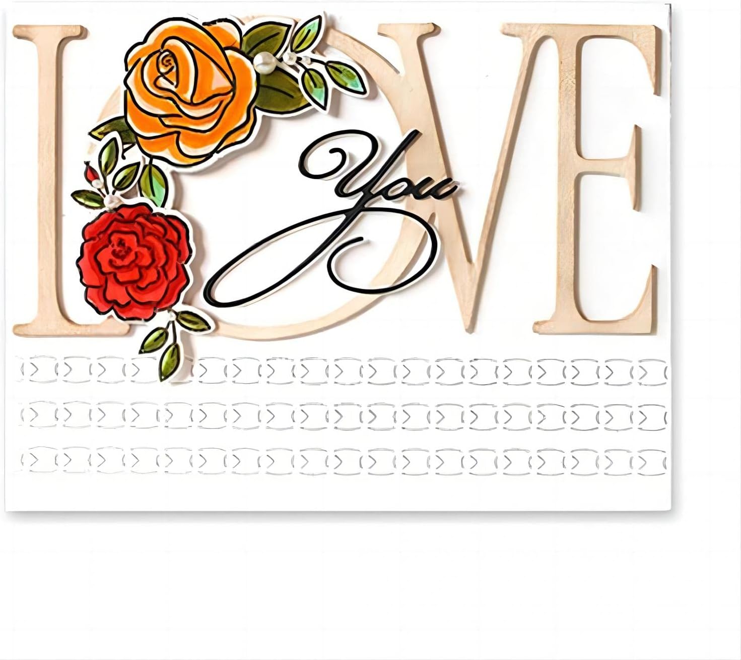 Briartw 2 Pieces Love You Large Word Cutting Dies for Card Making Scrapbooking Handmade Paper Crafts Embossing Stencil Photo Album Decor DIY Template