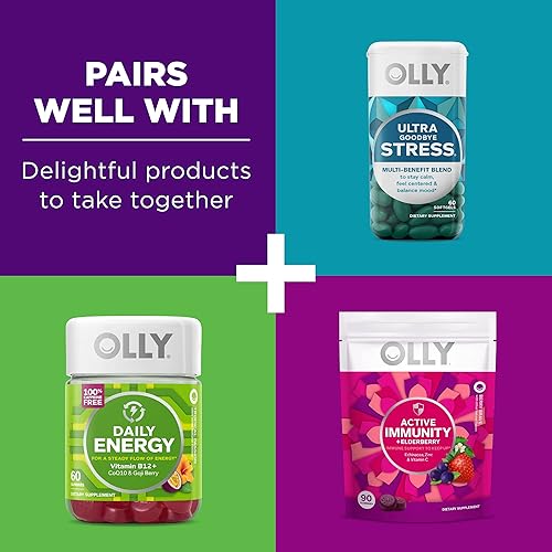 Miniatura 6 de OLLY Gomitas de sueño para recuperación muscular soporte muscular para sueño y dolor 3 mg de melatonina cereza ácida vitamina D sabor a baya 40