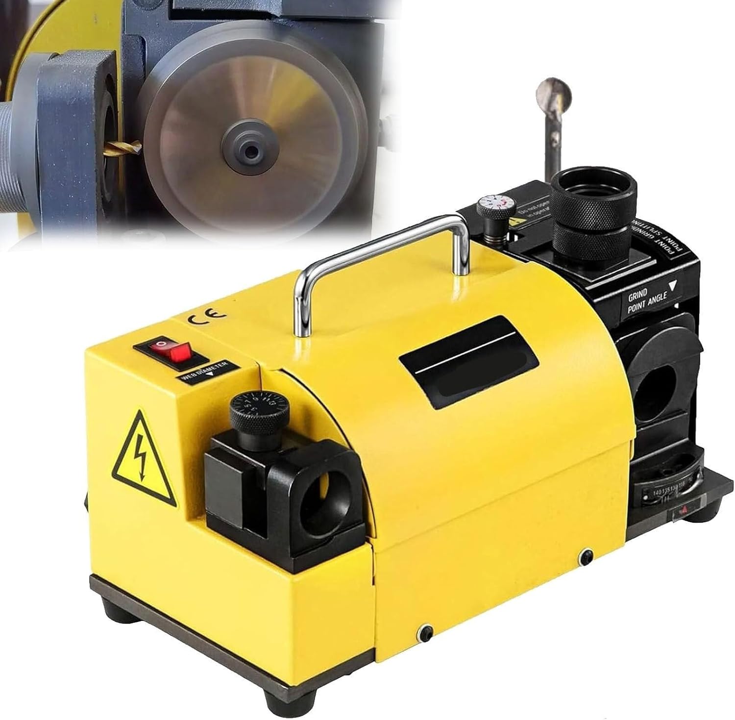 Portable Drill Bit Sharpener, 3-13mm (15mm) Grinder, CNC Router Drill Bit Sharpener with 11 and 18 Collectors(13A)