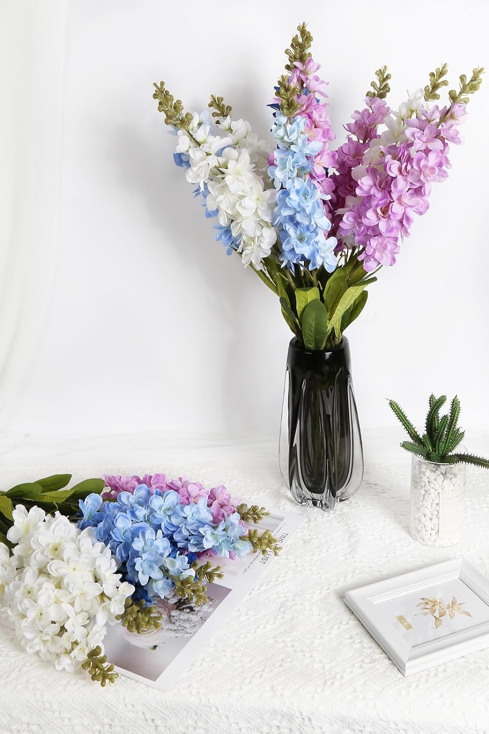Artificial Snapdragon Flowers IPOPU 4-Pack Purple Snapdragon Artificial ...